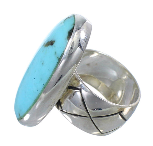 Silver And Southwestern Turquoise Jewelry Ring Size 4-3/4 AX84165